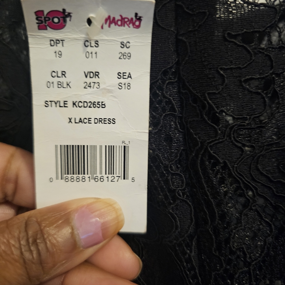 MadRag NWT Women's Black Lace Cocktail Dress Sz XL - Picture 7 of 16
